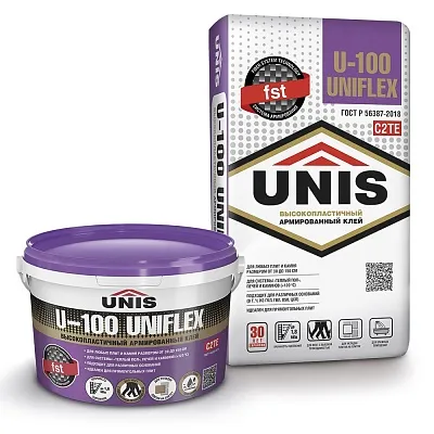 Клей для плитки высокоэластичный U-100 Uniflex, 5 кг - �������� 2