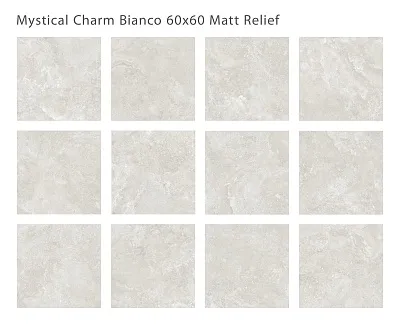 Керамогранит матовый, MYSTICAL CHARM BIANCO 60x60 RELIEF MATT, Silk 60х60 - картинка 2