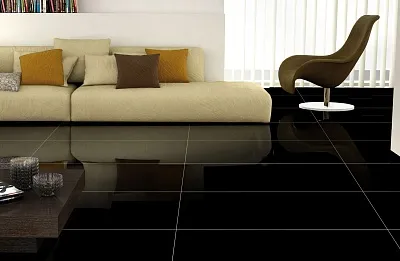 Керамогранит полированный, BLACK MIRROR 60х120 HIGH GLOSS, Mono - картинка 2